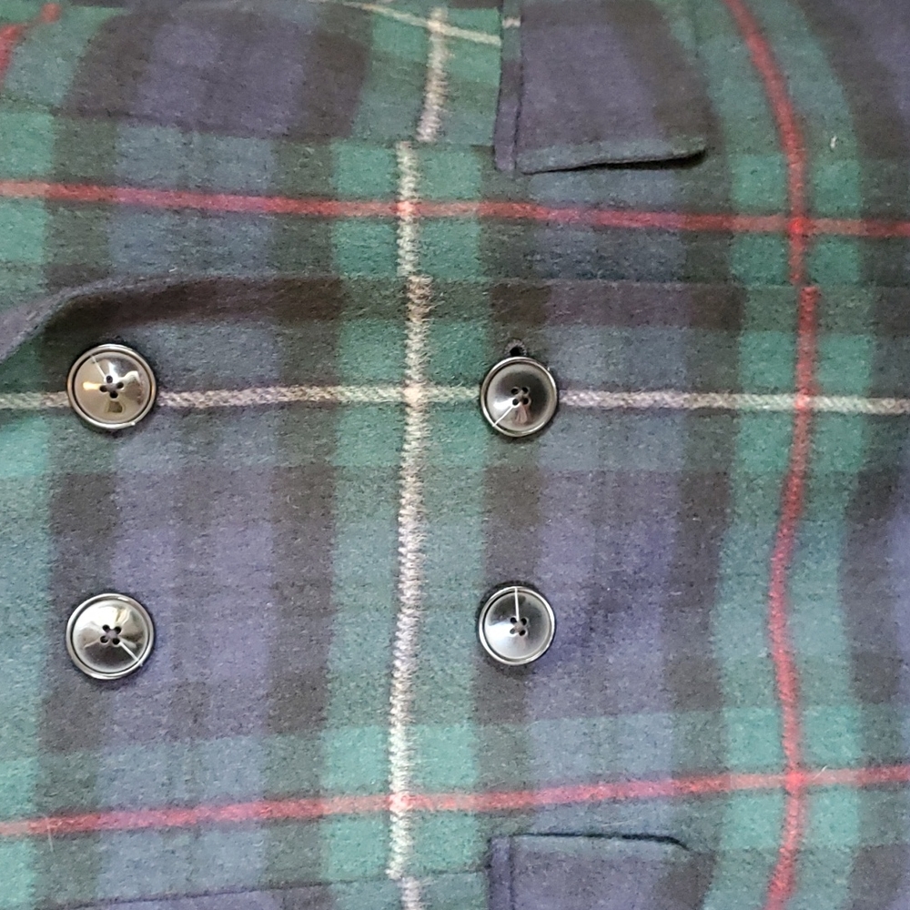 Talbots blue and green plaid blazer - Picture 2 of 12